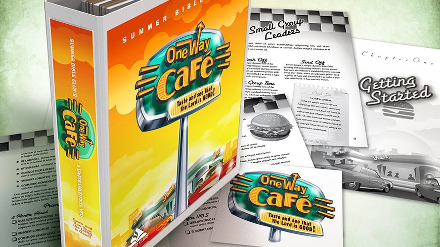 One Way Café logo, package, curriculum and collateral design